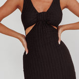 Kharissa Cut-Out Textured Maxi Dress Black
