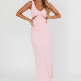 Kharissa Cut-Out Textured Maxi Dress Pink