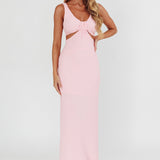 Kharissa Cut-Out Textured Maxi Dress Pink