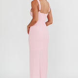 Kharissa Cut-Out Textured Maxi Dress Pink