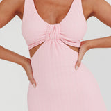 Kharissa Cut-Out Textured Maxi Dress Pink