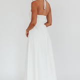 Can't Compete A-Line Halter Maxi Dress White
