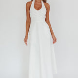 Can't Compete A-Line Halter Maxi Dress White