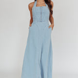 Lumi A-Line Maxi Dress Light Denim Blue