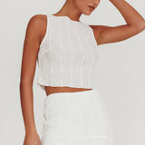 Paper Hearts Sleeveless Top White