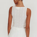 Paper Hearts Sleeveless Top White