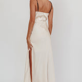 Tomorrow's Love Gathered Bow Neckline Maxi Dress Oyster