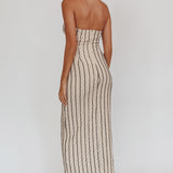 Kimchi Mockneck Halter Maxi Dress Beige
