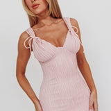 In My Feels Textured Maxi Dress Blush
