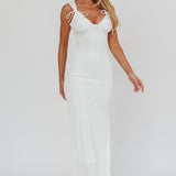 In My Feels Textured Maxi Dress White