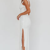 In My Feels Textured Maxi Dress White