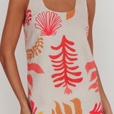 Thetis Leaf And Shell Maxi Slip Dress Pink
