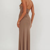 Live Loud Ruffle Halterneck Maxi Dress Grey