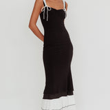 Daydreamers Ruffle Maxi Dress Black