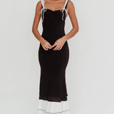 Daydreamers Ruffle Maxi Dress Black