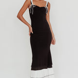Daydreamers Ruffle Maxi Dress Black