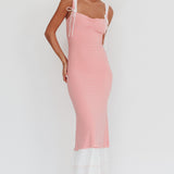 Daydreamers Ruffle Maxi Dress Pink