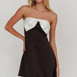 Sandi Bow Bust Mini Dress Black