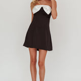 Sandi Bow Bust Mini Dress Black