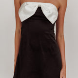 Sandi Bow Bust Mini Dress Black
