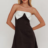 Sandi Bow Bust Mini Dress Black