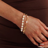 Kites Freshwater Pearl Bar Bracelet Gold
