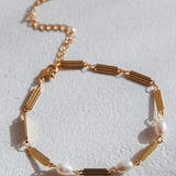 Kites Freshwater Pearl Bar Bracelet Gold