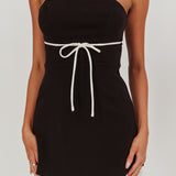 Statement Strapless String Tie Mini Dress Black