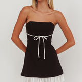Statement Strapless String Tie Mini Dress Black