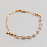 Polaris Freshwater Pearl Double Chain Bracelet Gold