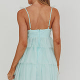 Sorbet Sky Tiered Tulle Mini Dress Mint