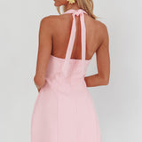 Elisabet Halter Neck Mini Dress Pink