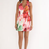 Elisabet Halter Neck Mini Dress Print Floral
