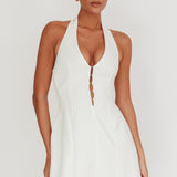 Elisabet Halter Neck Mini Dress Off White