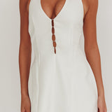 Elisabet Halter Neck Mini Dress Off White