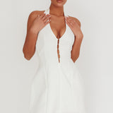 Elisabet Halter Neck Mini Dress Off White