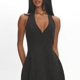 Elisabet Halter Neck Mini Dress Black