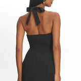 Elisabet Halter Neck Mini Dress Black