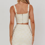 High Street Jacquard Mini Skirt Bow Butter