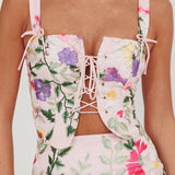 High Street Jacquard Corset Top Floral Multi