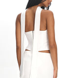 Charise Strapless Neck Tie Top Ivory