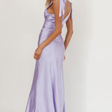 Aquila Tied Shoulder High-Low Hem Dress Lilac