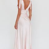 Aquila Tied Shoulder High-Low Hem Dress Blush