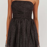 Guilty Pleasure Strapless Glitter Mini Dress Black