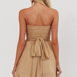 Guilty Pleasure Strapless Glitter Mini Dress Gold