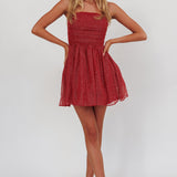 Guilty Pleasure Strapless Glitter Mini Dress Red