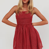 Guilty Pleasure Strapless Glitter Mini Dress Red