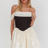 Lusting Off Shoulder Mini Dress Black/Cream