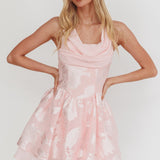 Lusting Lace-Up Back Mini Dress Blush