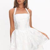 Lusting Halter A-Line Mini Dress White